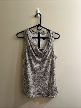 Ann Taylor Stretch Silk Cowl-Neck Sleeveless Top Size 8 Silk Blend Shell